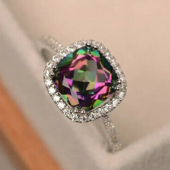 Jewelry - NEW 925 Sterling Silver Rainbow Stone Ring